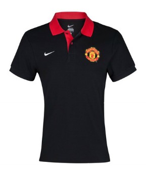 Manchester United Black Core Polo T-Shirt Replica - Click Image to Close